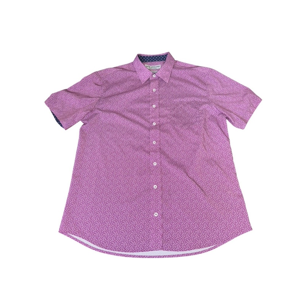 Nick‎ Graham Everywhere Men's Large Stretch Modern Fit Print Button Up Shirt